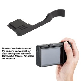 Metal Hot Shoe Thumb Up Rest Hand Grip, Camera Thumb Up Grip for Ricoh GR III GRIIIX, Convenient Installation with Better Balance and Grip Convenience
