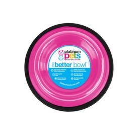 Platinum Pets 4 Cup Non-Embossed Non-Tip Dog Bowl, Pink