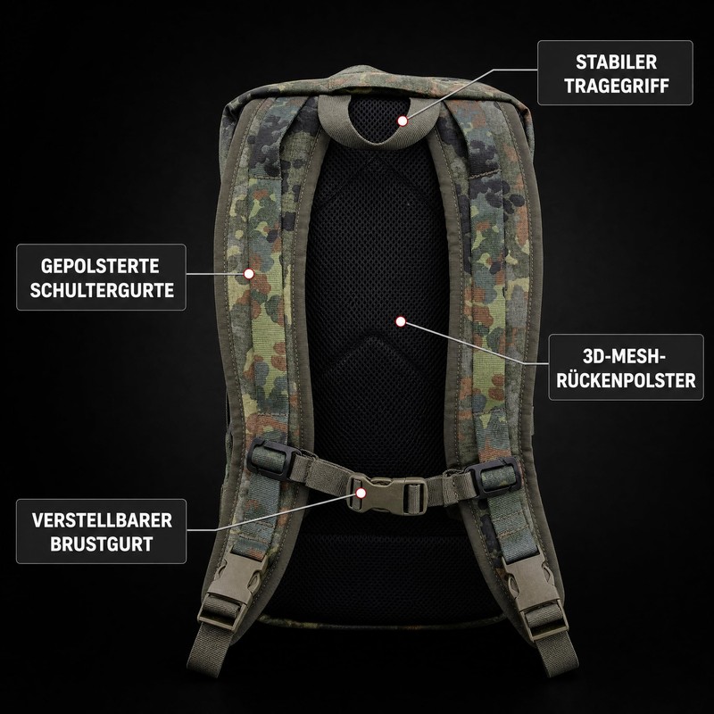 Zentauron Sprinter Pack Robust Daypack Made of Cordura, 13L Volume,
