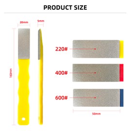 DMD Mini Diamond Sharpening File Set, 3PCS Portable Knife Sharpener with Color-Coded Grits (#220/#400/#600) for Kitchen Knives, Garden Tools, Fishing Hooks & Outdoor Gear