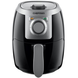 CHEFMAN Small, Compact Air Fryer Healthy Cooking, 2 Qt, Nonstick, User Friendly and Adjustable Temperature Control w/ 60 Minute Timer & Auto Shutoff, Dishwasher Safe Basket, BPA - Free, Black