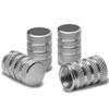 Alloy Coated Thread Aluminum Silver Chrome Tire Valve Stem Caps