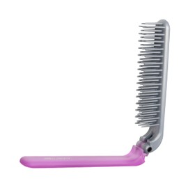 Allegro Combs ScalpCaress: Detangler Brush Mini Foldable Hairbrush for Women, Kids - Ideal For Curly Hair - Soft Bristle. Travel-Friendly Brush 1 Brush. (Purple)