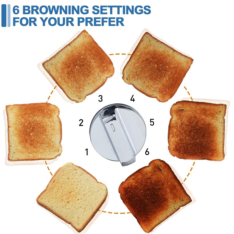 Toaster 2 Slice, CUSIMAX Stainless Steel Toaster with Large LED