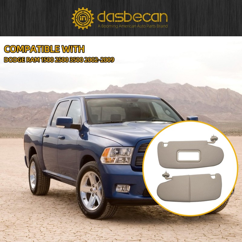 Dasbecan Gray Pair Car Sun Visor Compatible with Dodge Ram