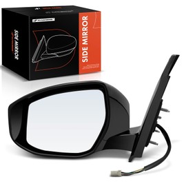 A-Premium Driver Side Power Door Mirror - Compatible with Nissan Maxima 2016-2023 - Heated Manual Folding Black Smooth Outside Rear View Mirror w/Turn Signal - Replace# 963029DD1C