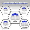 EPHECH 20PCS 1/2" PVC Ball Valve, SCH40 Slip PVC Water
