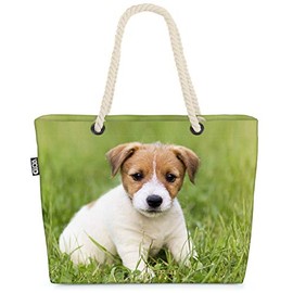 VOID Jack Russell Terrier Beach Bag Shopper 58 x 38 x 16 cm 23L XXL Shopping Bag Travel Bag Beach Bag