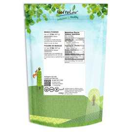 Food to Live Mango Juice Powder, 2 Pounds - From Raw Dried Fruit, Unsulfured, Vegan, Bulk, Great for Baking, Juices, Smoothies, Yogurts, and Instant Breakfast Drinks, No Sulphites, Contains Maltodextrin