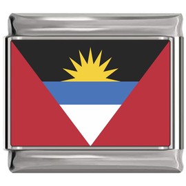 Antigua and Barbuda Flag Italian Charm Bracelet Jewelry Link