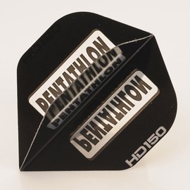 PerfectDarts 5 x Sets of Pentathlon Black Super Tough HD150 Dart Flights, Standard