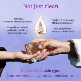 CheezhengHimalaya Moisturized Skin Bar Soap, Infused with Tibetan Natural Cistanche Deserticola Extract and Sodium Hyaluronate, Help Inhibit Melanin Production, Pack of 2, Paraben-Free