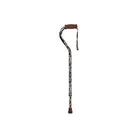Drive Medical Deluxe Comfortable Foam Grip Offset Handle Cane, Black Wave