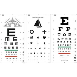 KASHSURG Traditional, Kindergarten, E Illiterate Visual Acuity Eye Chart (Pack of 3) _194_Pack of 5
