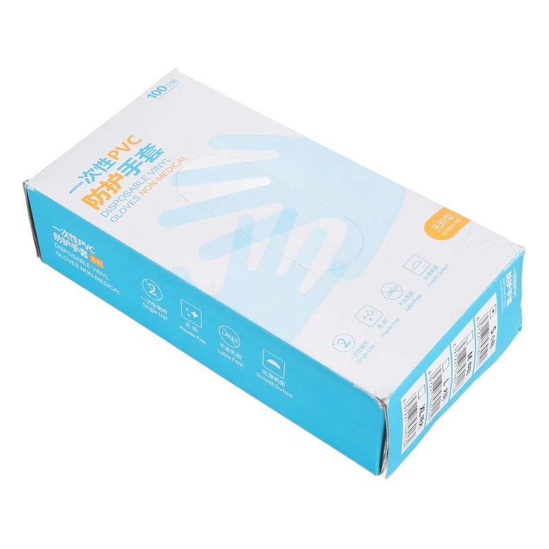 100Pcs Disposable PVC Gloves Transparent Thicken Nail Beauty Protective for