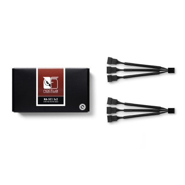 Noctua NA-SC1 Sx2, 3-Way Fan Splitter Cables, 4-Pin PWM (2-Pack,