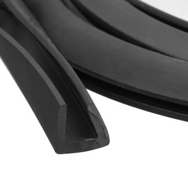 sourcing map U Channel Edge Trim, 9.8ft Length Rubber Guard Seal Strip Edge Protector Flat Type Fit for 5.5-6mm Edge, (25/64" W x 25/64" H) Black