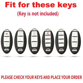 TECART 3/4/5-buttons Zinc alloy Key Fob Cover Case Protective Fit For Nissan Altima Rogue Maxima Sentra Infiniti Armada Sedan Murano Pathfinder Leather Smart Key Fob Dark green