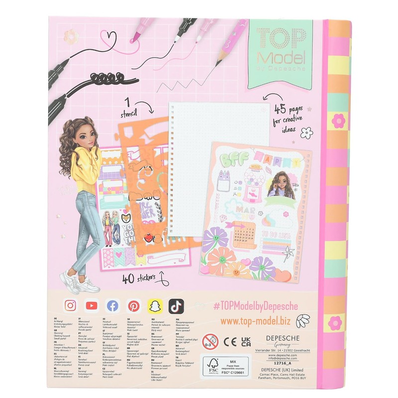 Depesche TOPModel My Journal 12716 Notebook in Pink with Model