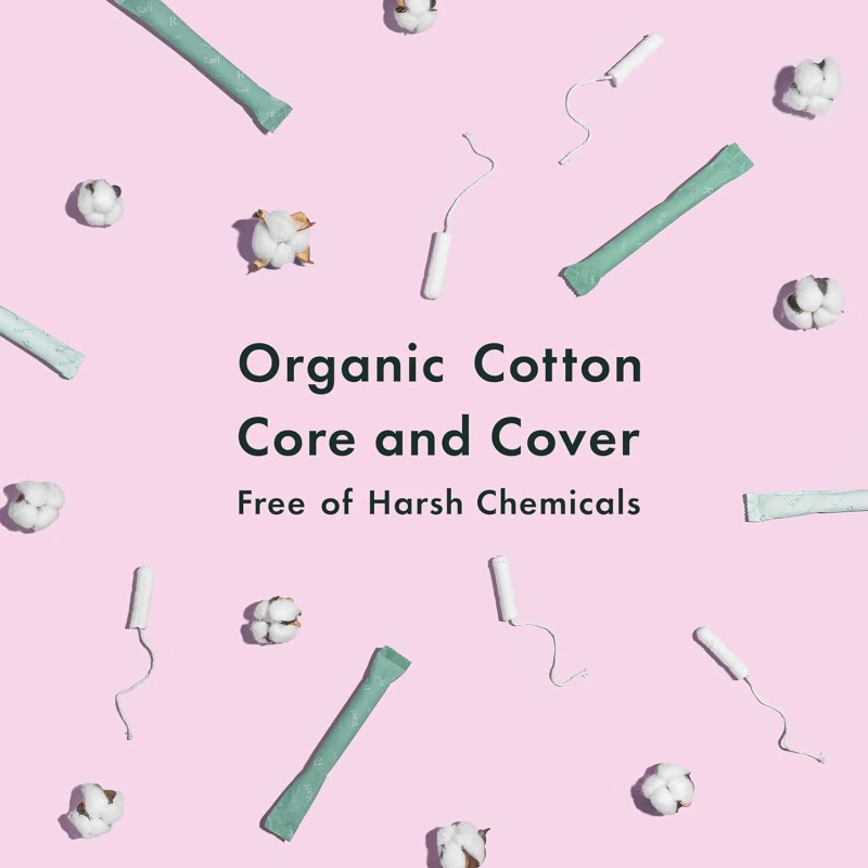 Rael Cardboard Applicator Tampons made with Organic Cotton (36 Count,