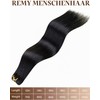 Hetto Weft Real Hair Extensions, Black, 50 cm, 100 g