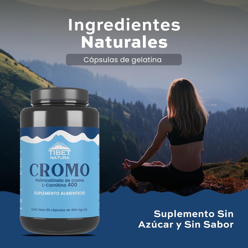TIBET NATURA - Cromo Con L-Carnitina - Suplemento Alimenticio Con