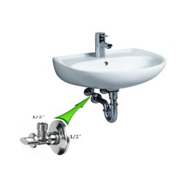 Stainless Steel Angled Water Isolating Valves Wall Mounted 1/2''X1/2''