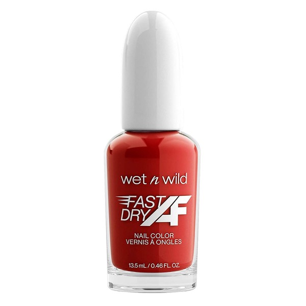 wet n wild Fast Dry AF Nail Color, Long-Lasting Nail Polish, Red Light District (Red)