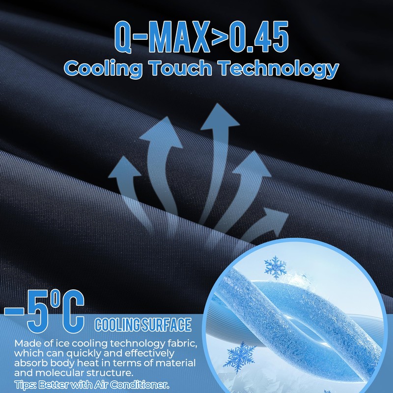 Seersucker Cooling Comforter King Size, Q-Max 0.45 Reversible Cooling Blanket