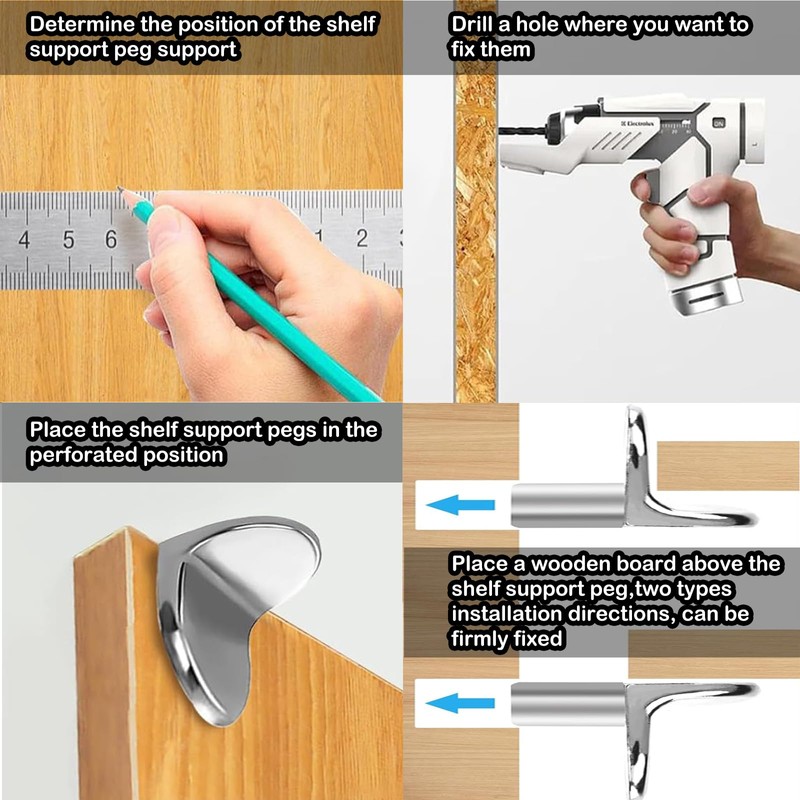 60 Pcs Shelf Support Pegs,Cupboard Shelf Pegs Wardrobe Shelf Pins
