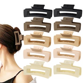 Pack of 10 Large Hair Clips, 8.5 cm Hair Clips for Thick Hair, Non-Slip Hair, Jaw Clips, Hair Styling Accessories for Women, Girls, Matte Acrylic Hair Clips, Hair Clips, Gift for Women (Neutral)