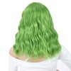 Green Wigs for Women Short Wavy Bob Wig with Bangs