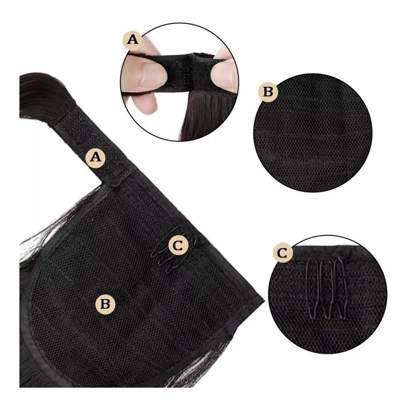 Felendy Extensión De Cola De Cabello Lacio De 24 Pulgadas