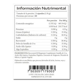 Resveratrol 500 Mg Cápsulas Con Semilla De Uva - Miguel Soto Sabor Sin Sabor