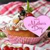 6x Mother's Day Acrylic Cupcake Toppers - Heart Shaped Gold