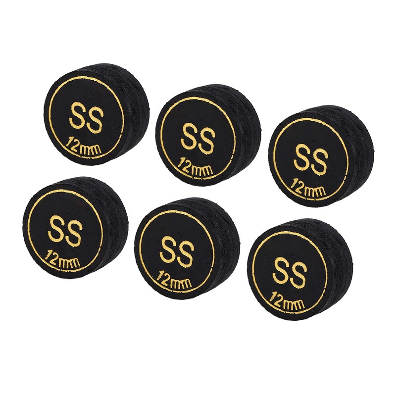 6pcs Pool Billiard Cue Tips 12mm Billiard Pool Cues Tips