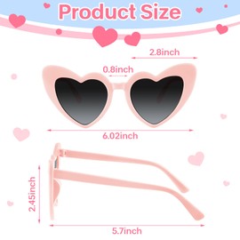 BOUBONI 48 Pack Heart Sunglasses Vintage Heart Shaped Glasses Bulk Bachelorette Sunglasses for Women Wedding Party (48, Pink)