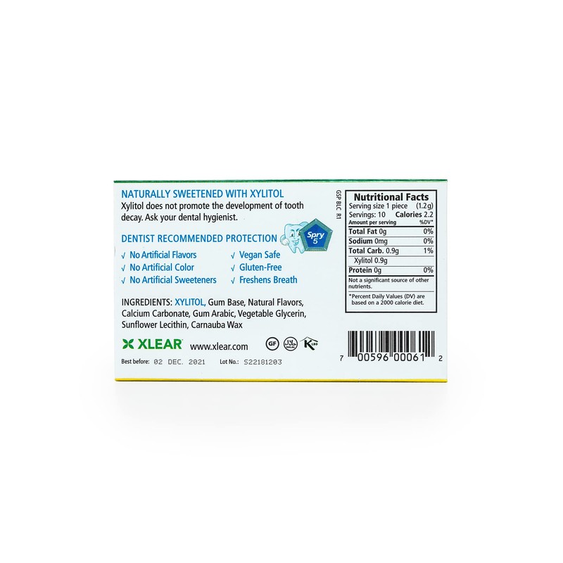 Spry Fresh Natural Xylitol Chewing Gum Dental Defense System -