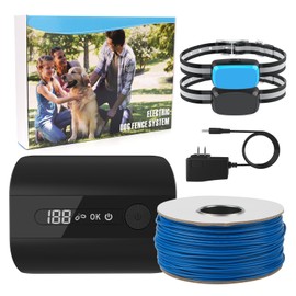 Jewyow Underground Dog Fence System - Extremely Professional Electric Fence for Dogs for Easy Setup and Waterproof, Wireless Collars with Tone/Shock for 2 Dogs