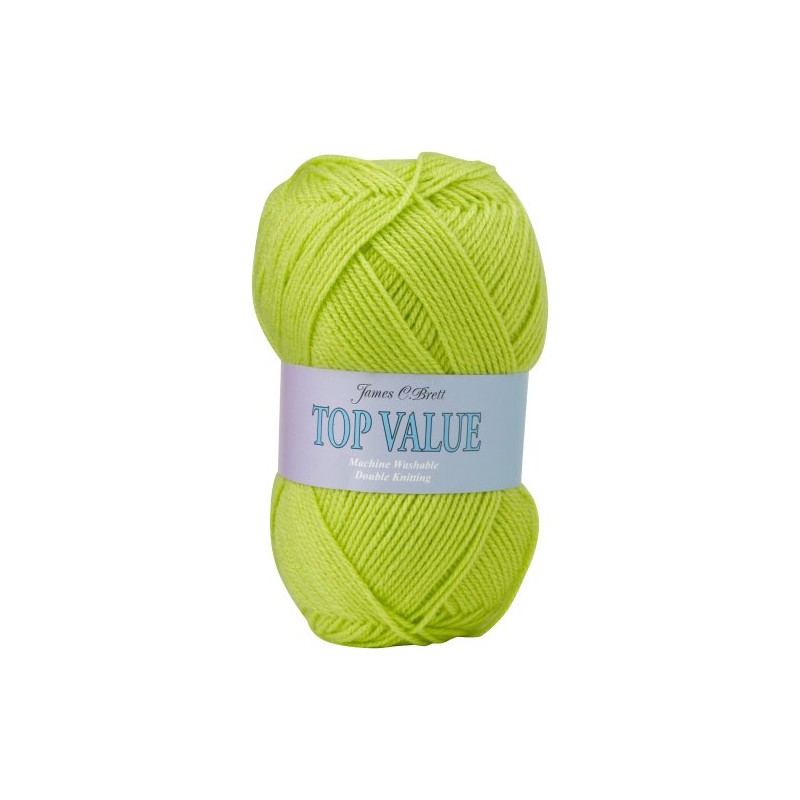 100g Top Value Double Knitting Yarn by James Brett (Lime