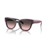 Coach HC8379F Low Bridge Fit Sunglasses, Ruby Pearl Signature C/Grey