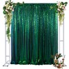 DUOBAO Sequin Backdrop Curtain 4FTx7FT Colorful Green Glitter Sequin Backdrop