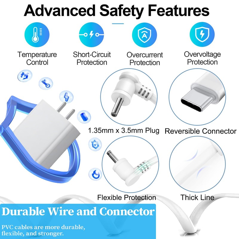 2-Pack Ring Stick up Camera Power Cord Compatible with Ring