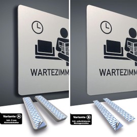 Türschilder24 XXL Door Sign, 125 x 125 mm, Praxis Arztpraxis, 1.5 mm Aluminium Solid Material, 100% Made in Germany (Praxis + Spacers)