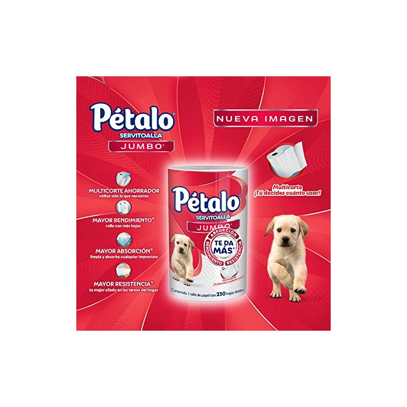 Pétalo Jumbo Multicorte Servitoalla, 1 Rollo De 230 Hojas Dobles