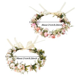 Flower Crown Flower Wreath Hair, Flower Crown Roses Bridal Headpiece, Beautifully Crafted Flower Crown, Flower Wreath Rose Floral, Flowers Girl Rose, Women's Flower Headband Flower Crown (White)