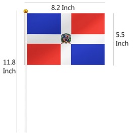25 Pack Dominica Hand Held Flag, Dominican Small Mini Stick Flag, National Country Flag, Outdoor Decoration, Party Decorations, Festival Events, Celebration, International Festival, Supplies For Parades (Dominica)