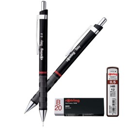 rOtring Tikky Lightweight Ballpoint & Mechanical Pencil | HB 0.5mm |Refills and Eraser B20