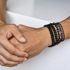 VNOX 5PCS Chain Bracelet Set for Men Women - Silver Stainless Steel Cuban Link - Christmas Birthday Father's Day Jewelry Gift for Dad Boyfriend - 7.1/7.5/8.3/9.06 Inch