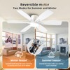 iacaf 52inch White Ceiling Fans with Lights and Remote/App Control,